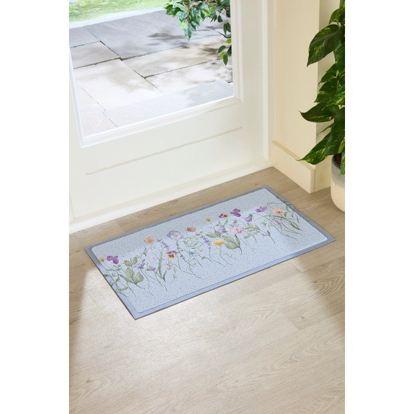 Covoraș de intrare din PVC 40x70 cm Blue Wild Flowers – Artsy Doormats-image-1