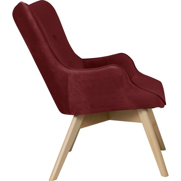 Fotoliu roșu cu tapițerie din catifea Niko – Ropez-image-3