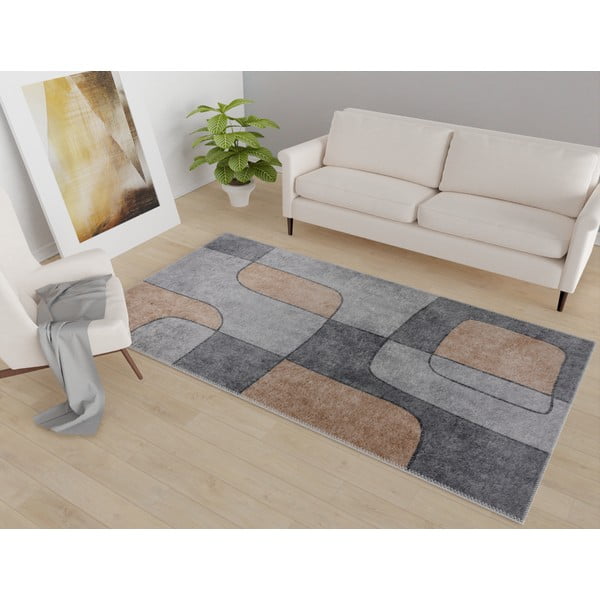 Covor gri lavabil 160x230 cm – Vitaus-image-1