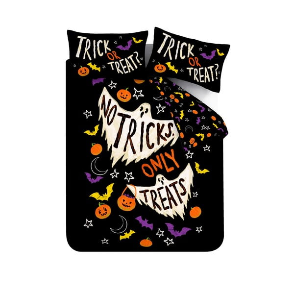 Lenjerie de pat neagră pentru pat de o persoană 135x200 cm Halloween Trick or Treat – Catherine Lansfield