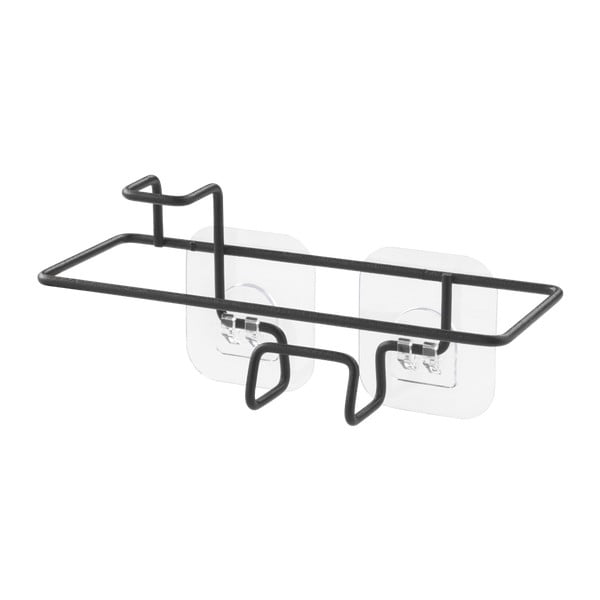 Organizator pentru chiuvetă negru mat autoadeziv din metal Lava – Metaltex