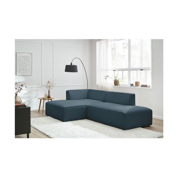 Colțar modular albastru închis (cu colț pe partea stângă/în formă de ”L”) Megeve – Bobochic Paris-image-1