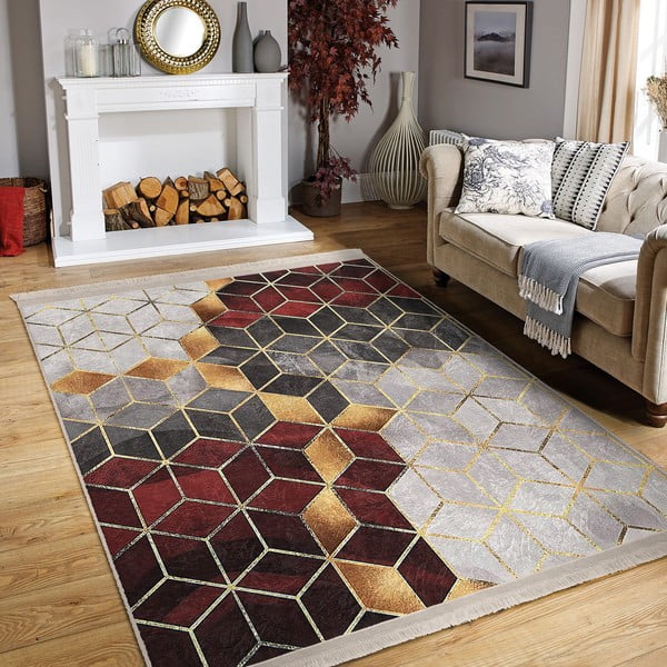 Covor burgundy-gri lavabil 160x230 cm – Mila Home-image-1