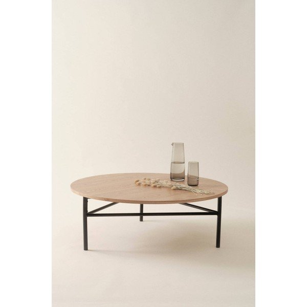 Măsuță de cafea în culoare naturală rotundă din metal ø 100 cm Valley – Jotex-image-1