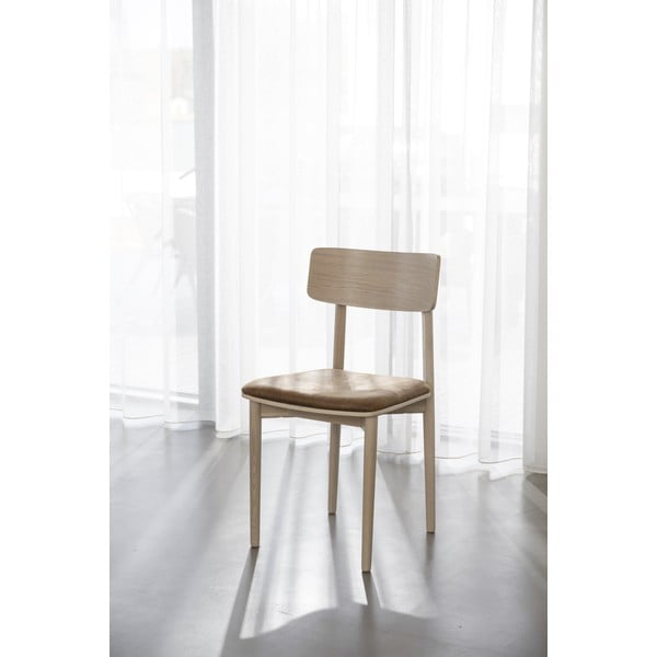 Scaune de dining maro coniac/natural  2 buc. din imitație de piele Wolcott – Rowico-image-1