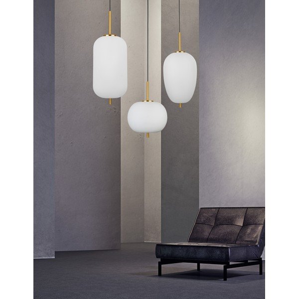 Lustră albă/alămie din sticlă ø 27 cm Lato – Nova Luce-image-3