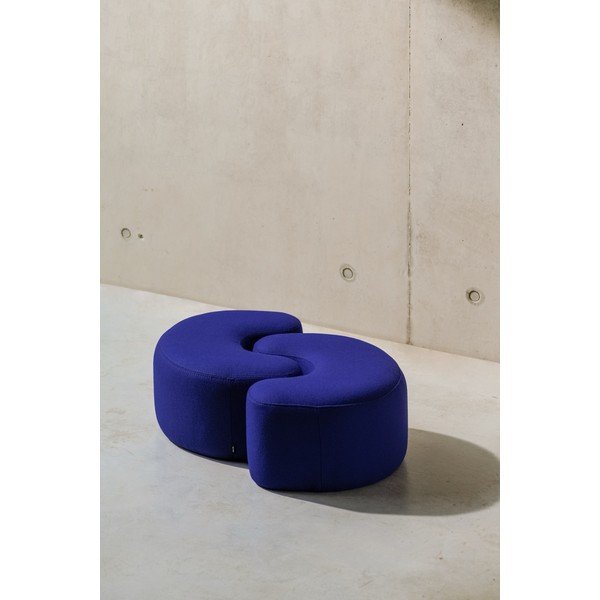 Puf albastru cu tapițerie din lână Ü – noo.ma-image-2