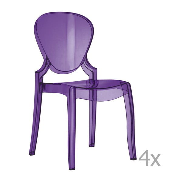 Set 4 scaune Pedrali Queen, mov