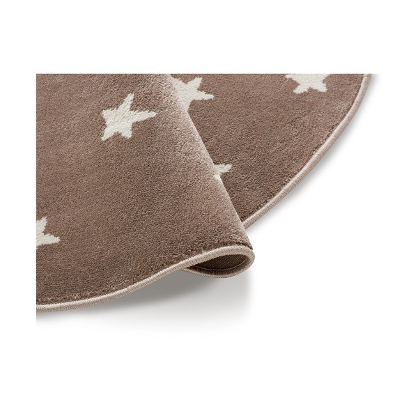 Covor rotund KICOTI Stars, ø 80 cm, maro-alb-image-1