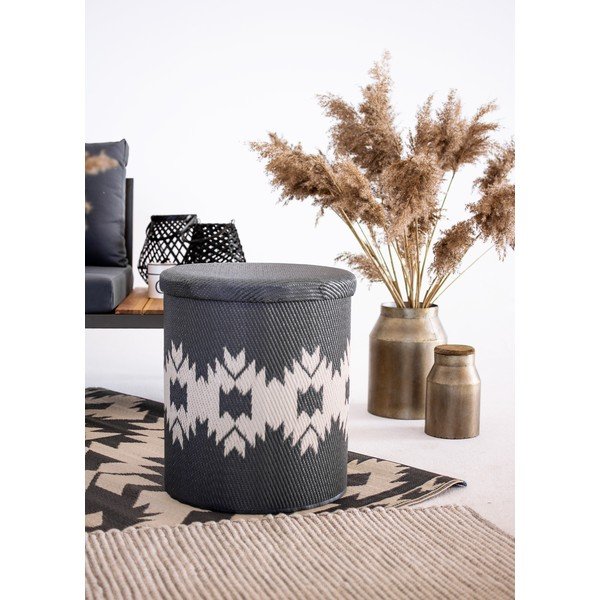 Puf cu spațiu pentru depozitare, adecvat pentru exterior Fab Hab Miramar Gray, gri-image-2