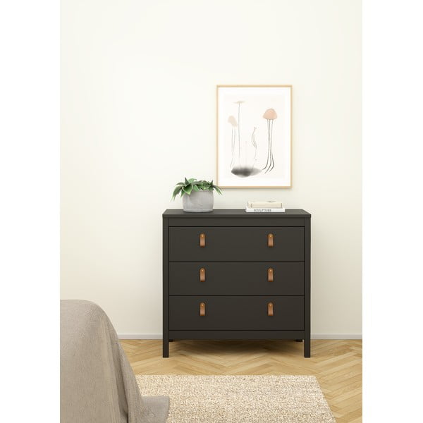 Comodă neagră joasă 82x80 cm Madrid – Tvilum-image-1