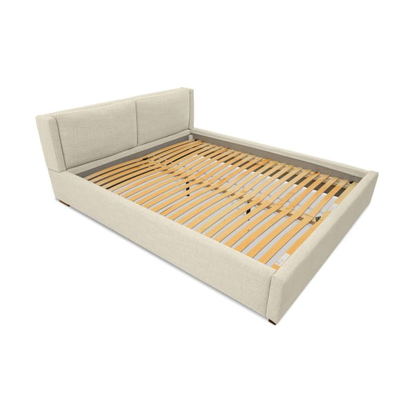 Pat matrimonial bej tapițat cu somieră 180x200 cm Dreamer – Scandic-image-3