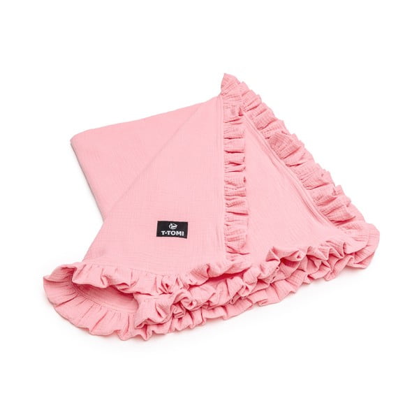 Pătură pentru copii roz din muselină 80x100 cm – T-TOMI