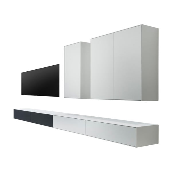 Set masă TV și 2 comode albe-negre Edge by Hammel - Hammel Furniture