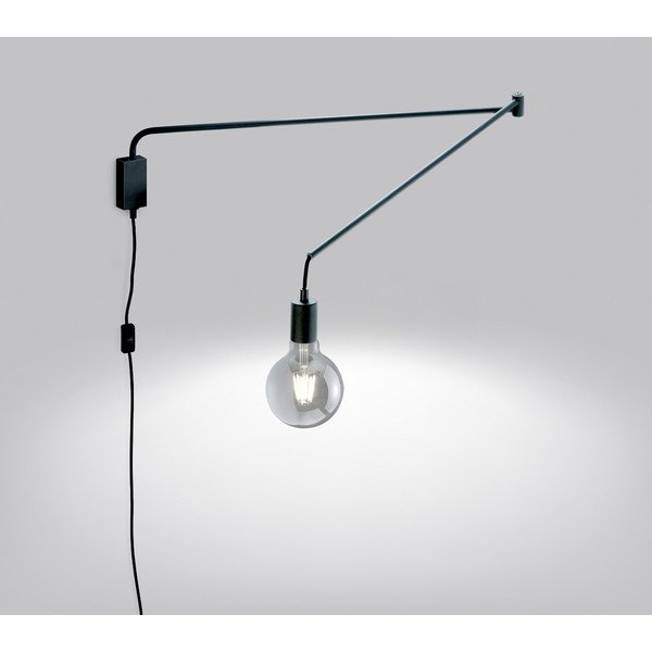 Aplică de perete negru-mat cu structură flexibilă cu alimentare la priză Line – Trio-image-1