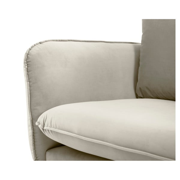 Canapea cu tapițerie din catifea Cosmopolitan Design Florence, bej,160 cm-image-4