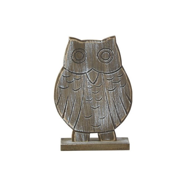 Decorațiune din lemn KJ Collection Owl, 11,5 x 16,5 cm