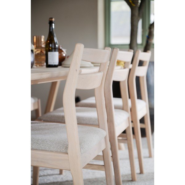 Scaun de dining crem/în culoare naturală deschisă din lemn de stejar Kerwin – Rowico-image-4