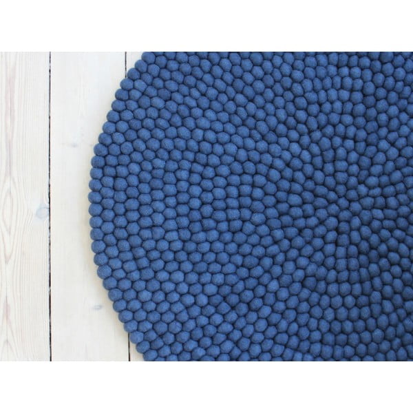 Covor cu bile din lână Wooldot Ball Rugs, ⌀ 200 cm, albastru