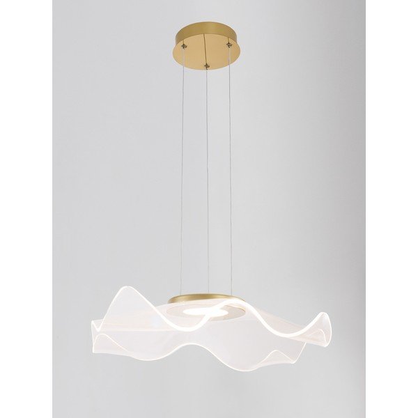 Lustră aurie LED din aluminiu cu abajur din sticlă acrilică Siderno – Nova Luce-image-4