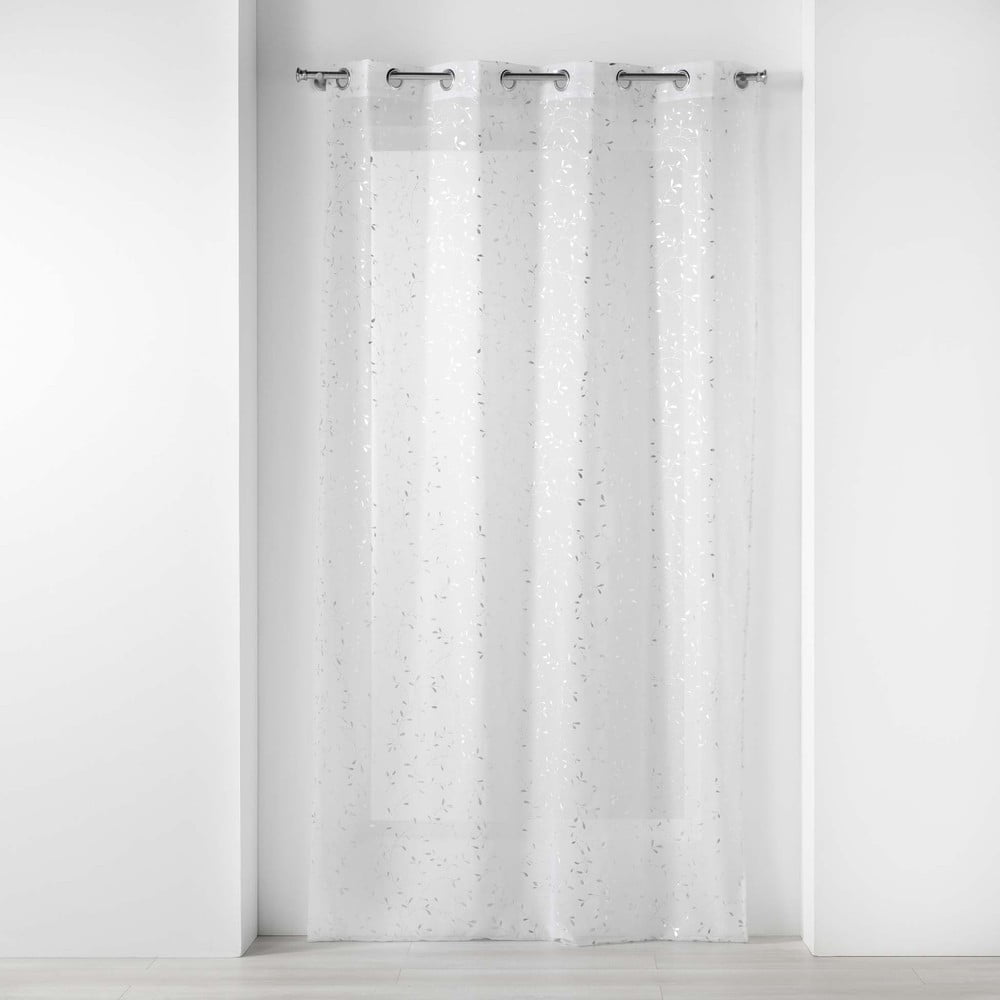 Perdea albă-argintie din voal 140x240 cm Floressia – douceur d\'intérieur