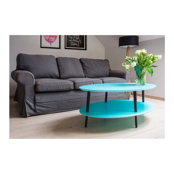 Masă de cafea cu 2 blaturi Ragaba OVO, gri deschis-image-1