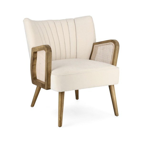 Fotoliu bej cu tapițerie din catifea Virna – Bizzotto