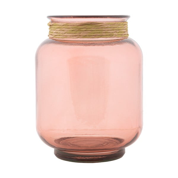 Vază din sticlă reciclată Mauro Ferretti Rope Florero, roz deschis