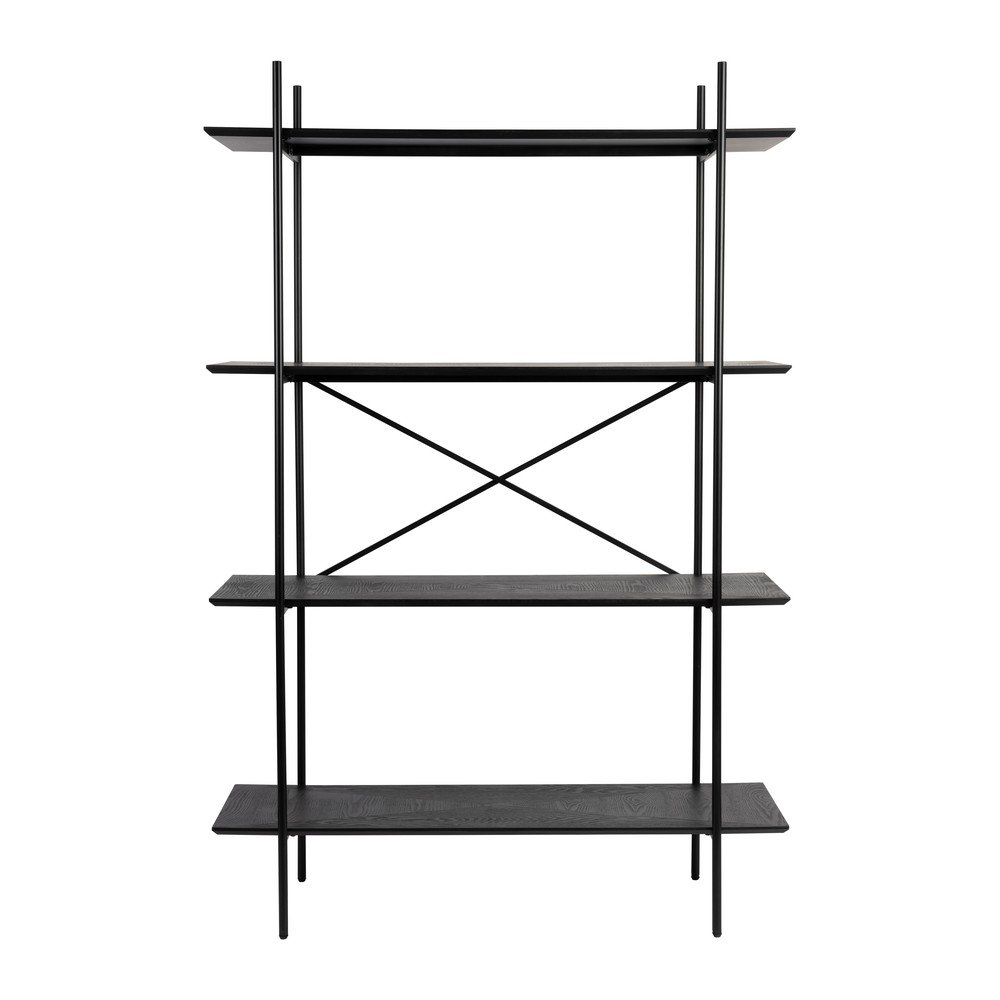 Etajeră neagră din metal 120x180x40 cm Marcio – White Label