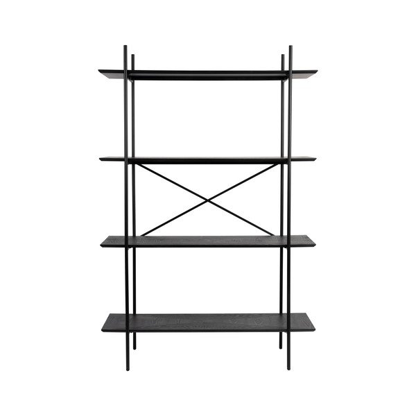 Etajeră neagră din metal 120x180x40 cm Marcio – White Label