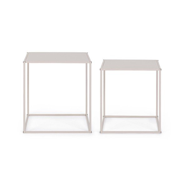 Măsuțe de cafea bej 2 buc. din metal 38x38 cm Alrik – Yes Everyday-image-3