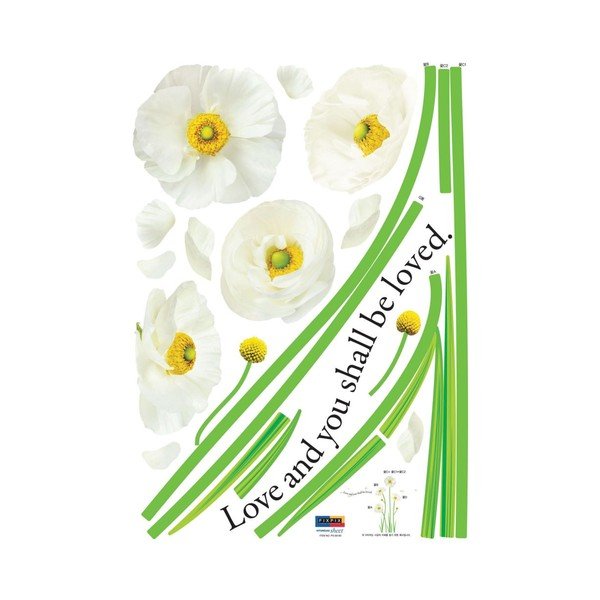 Autocolant White Poppies Flowers-image-1
