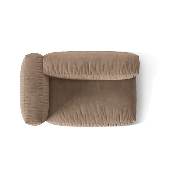 Modul pentru canapea modulară maro deschis cu tapițerie din catifea (cu colț pe partea stângă) Martina – Micadoni -image-3