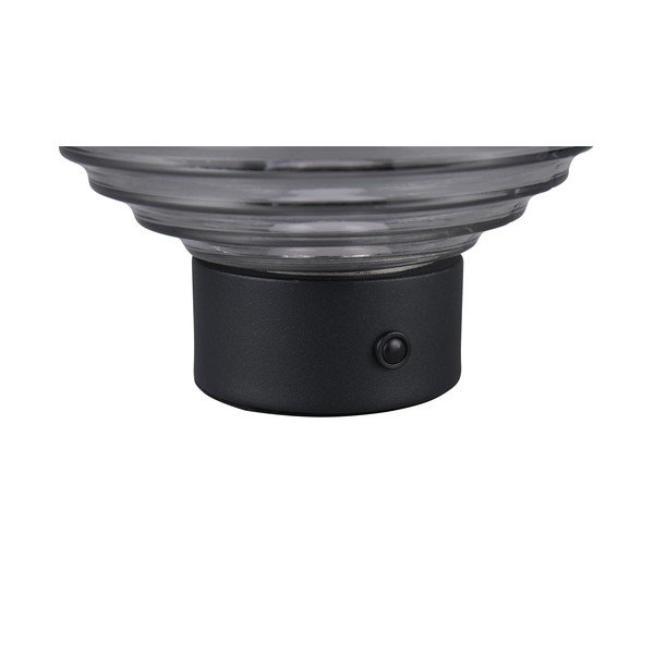 Veioză neagră/gri LED cu intensitate reglabilă cu abajur din sticlă (înălțime 14,5 cm) Earl – Trio-image-4