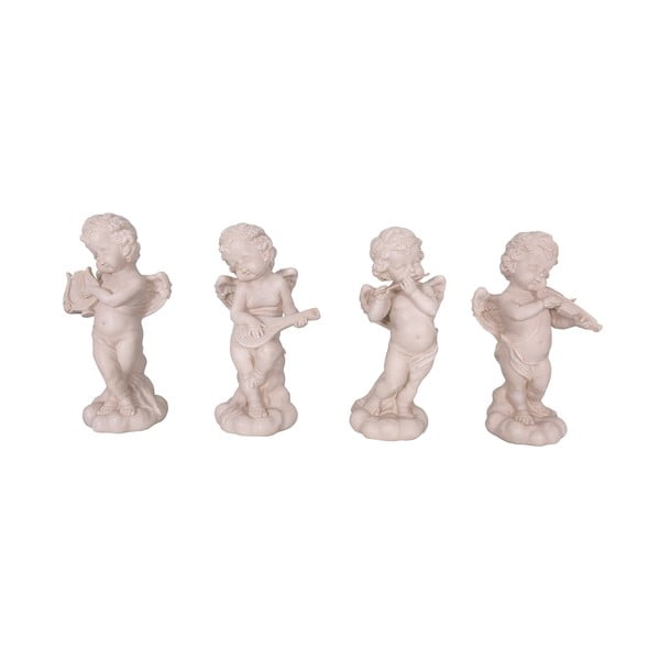 Set 4 statuete decorative din poliresină Antic Line Musiciens, înălțime 22 cm, formă înger