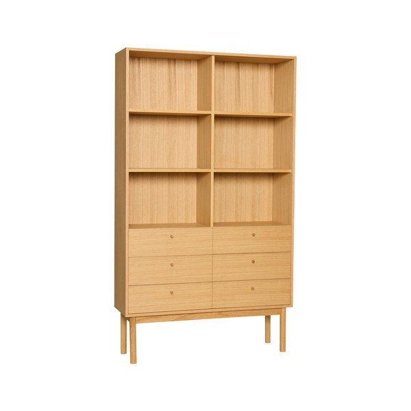 Bibliotecă în culoare naturală cu aspect de lemn de stejar 110x190x35 cm Read – Hübsch-image-4