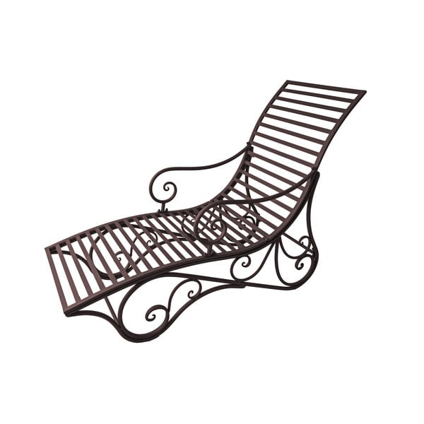 Șezlong de grădină maro închis din metal Kuwa – Garden Pleasure