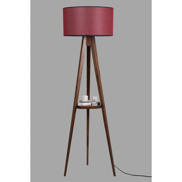 Lampadar roșu/maro cu abajur textil (înălțime 153 cm) Sehbalı Tripod – Opviq lights-image-2