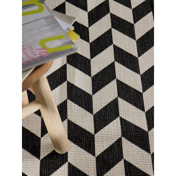 Covor tip traversă pentru interior și exterior negru/crem 80x200 cm Haringey Terrick – Ted Baker-image-1