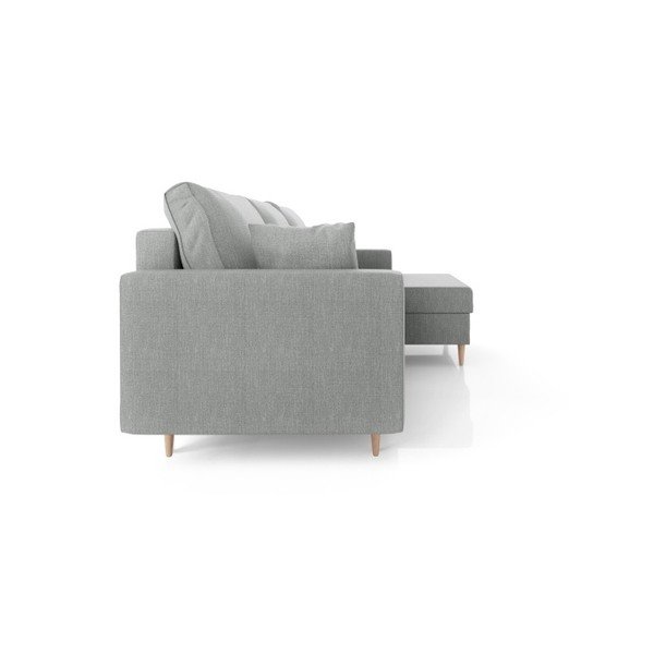 Canapea extensibilă cu spațiu de depozitare Mazzini Sofas Aubrieta, pe partea dreaptă, gri-image-4