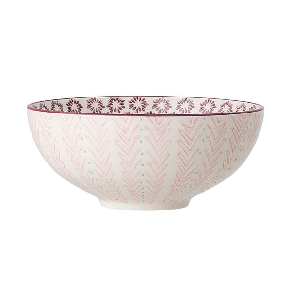 Bol din gresie ceramică Bloomingville Maya, ø 21 cm, alb-roz