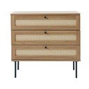 Comodă în culoare naturală joasă cu aspect de lemn de stejar 80x75 cm Pensacola – Unique Furniture
