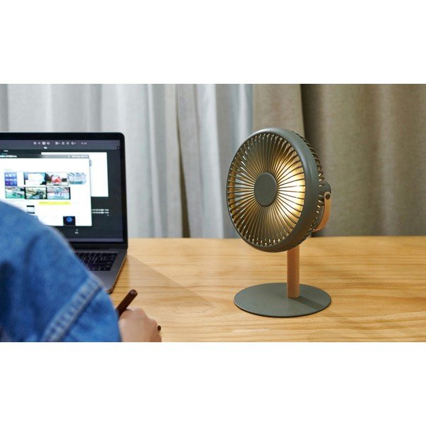 Veioză verde cu ventilator cu telecomandă (înălțime 26 cm) Beyond – Gingko-image-4