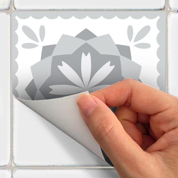 Set 12 autocolante pentru perete Ambiance Cement Tiles Shades of Gray Cordoba, 10 x 10 cm-image-1