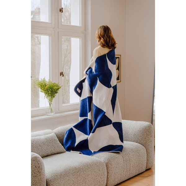 Pătură albastră/crem 150x200 cm Tul – noo.ma-image-1