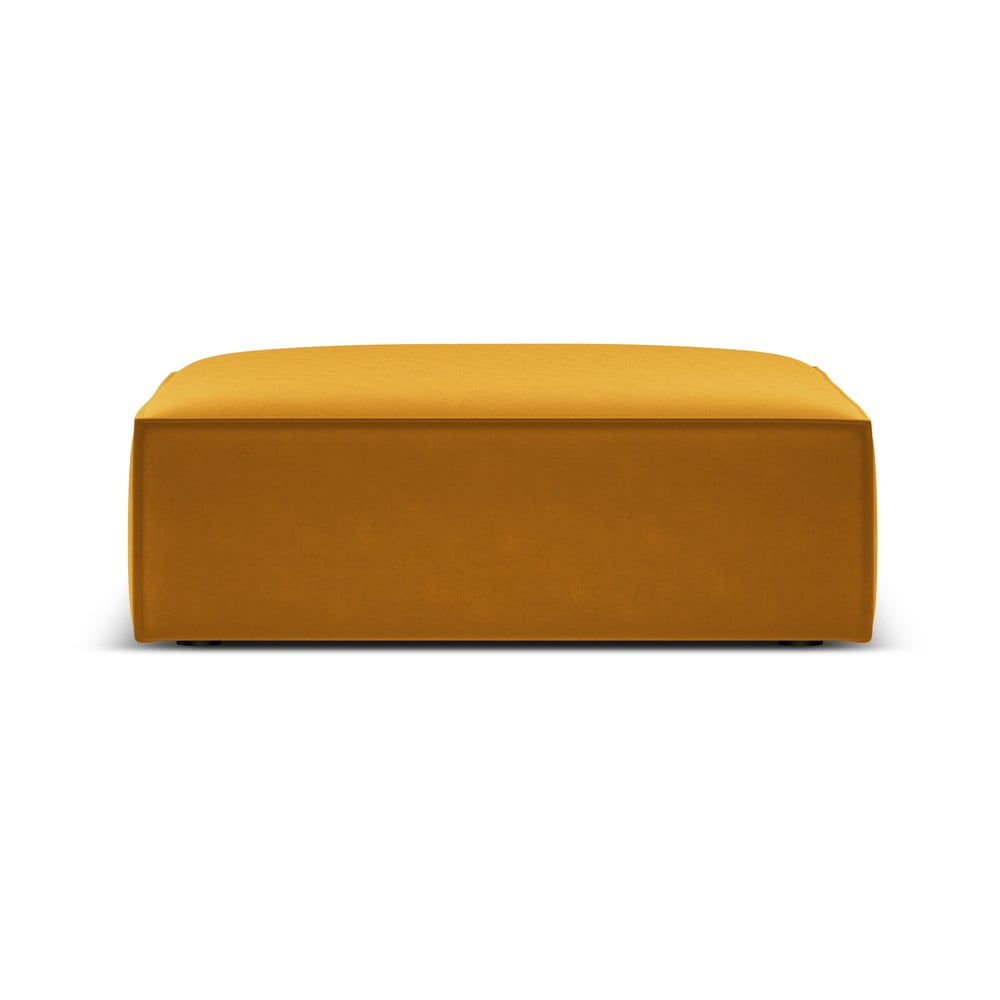Taburet galben muștar cu tapițerie din catifea Vanda – Mazzini Sofas