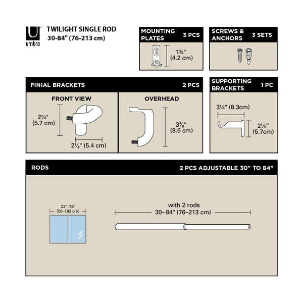 Galerie de perdea 76 - 213 cm extensibilă din oțel Twilight – Umbra-image-4