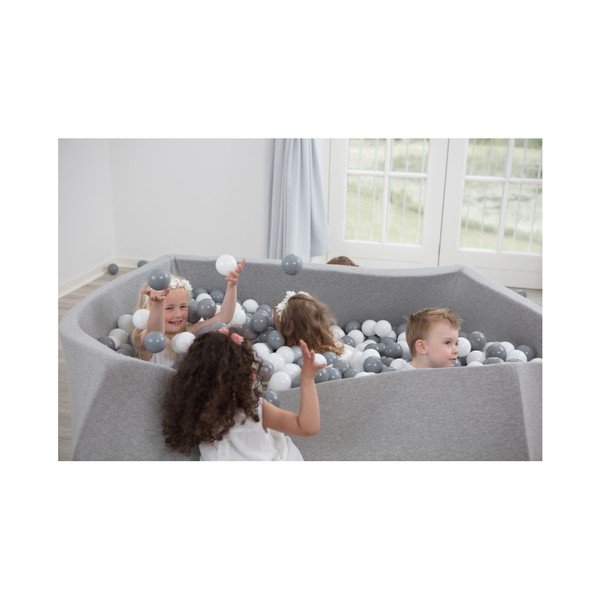 Piscină dreptunghiulară pentru copii cu 500 de mingi Misioo, 110 x 50 cm, gri deschis-image-2