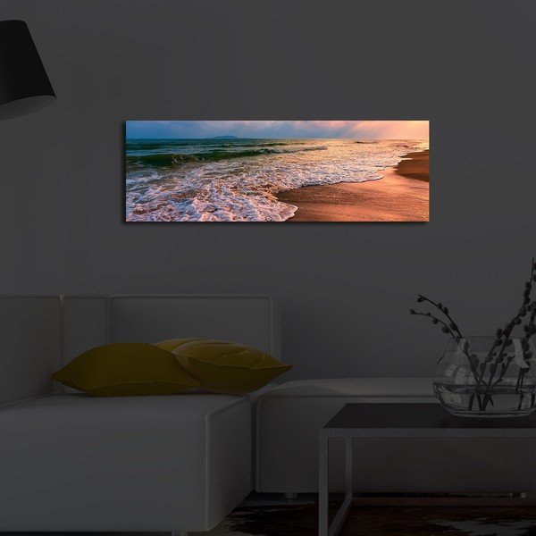 Tablou cu iluminare Wallity Beach, 90 x 30 cm-image-1