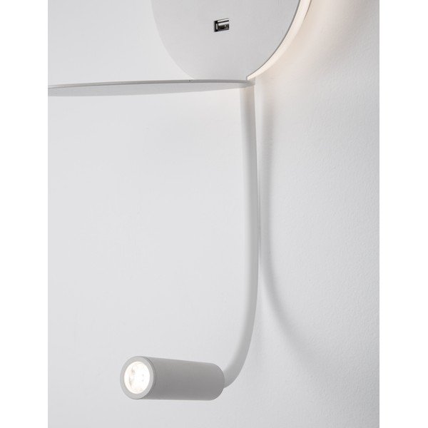 Aplică de perete albă LED cu structură flexibilă/cu port USB din aluminiu Eclip – Nova Luce-image-4